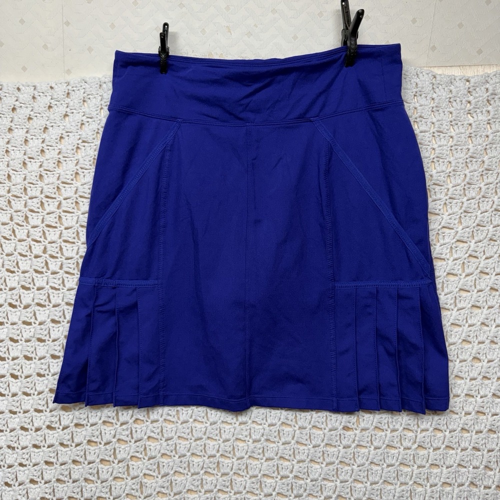 Athleta Royal Pleated Athletic Skort Tennis Golf Skirt Womens Size L Tall Purple